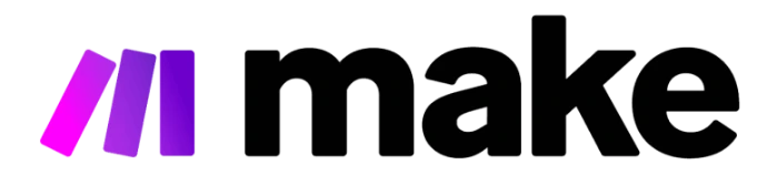 Logo de Make, herramienta visual de automatización para conectar aplicaciones y optimizar tareas.